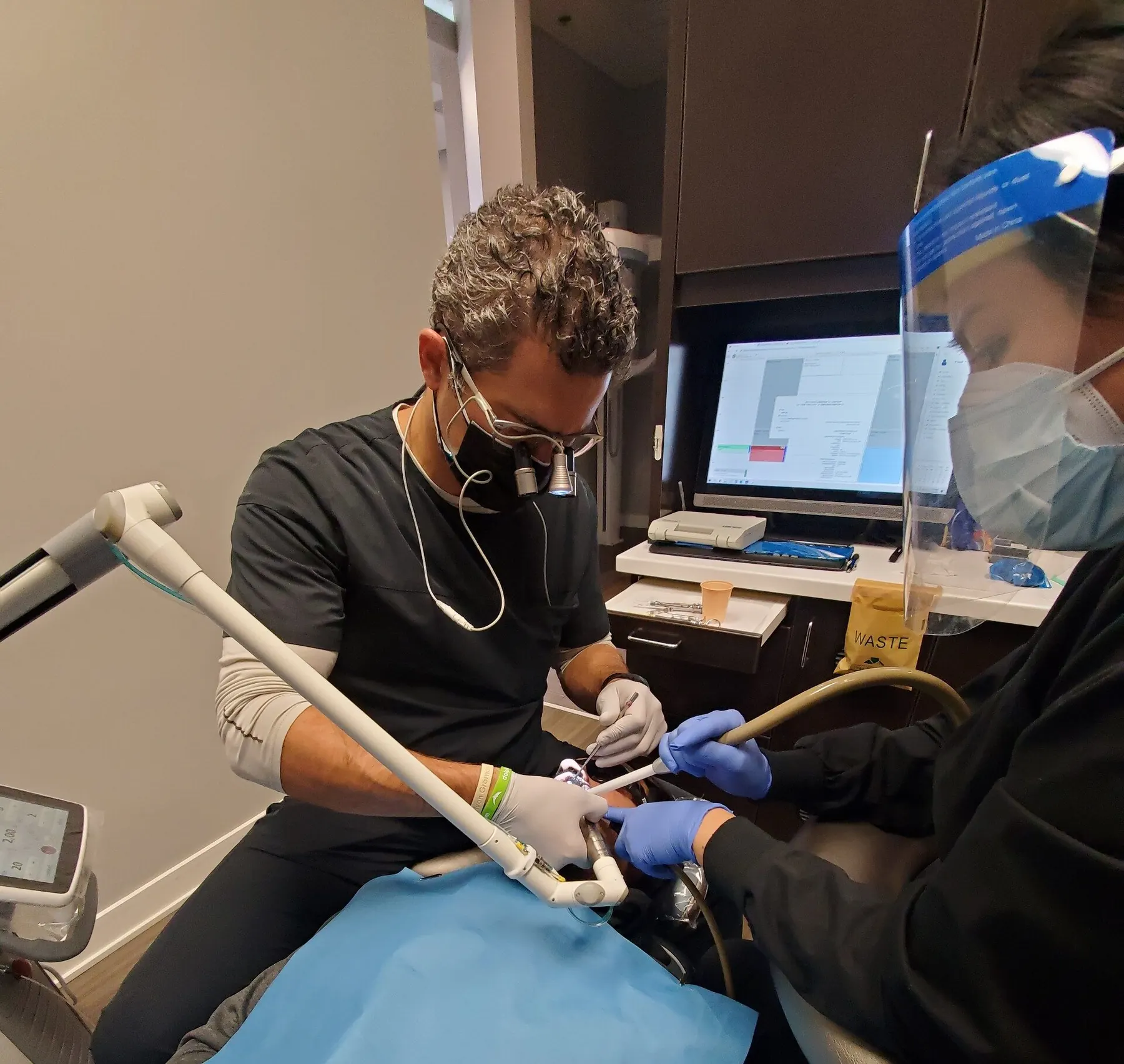 Laser gum treatment being carried out at ImplantWIDE